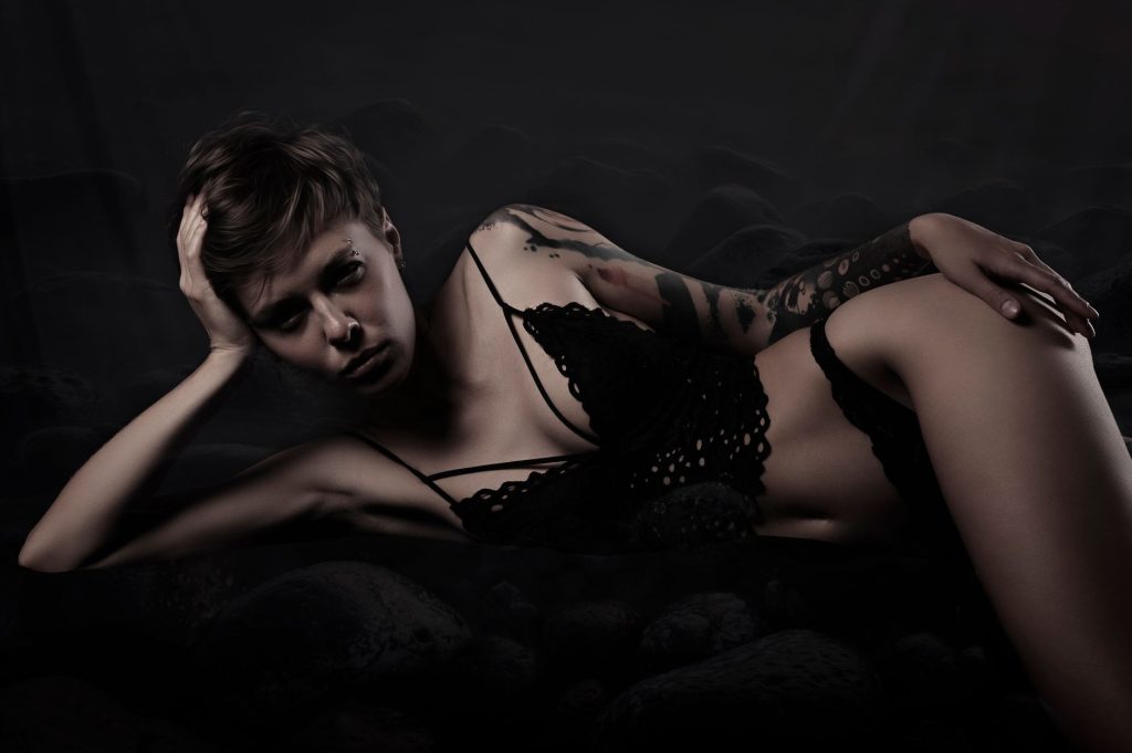 Intimate boudoir setting