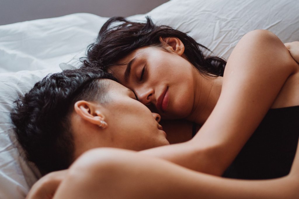 Couple embracing