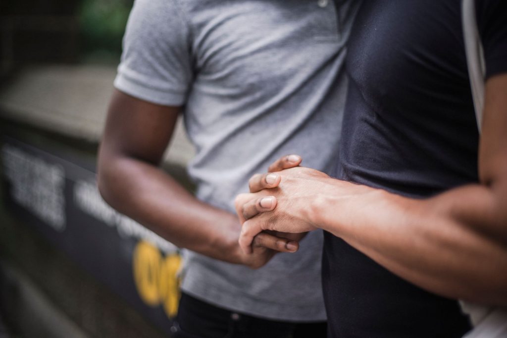 Couple embracing