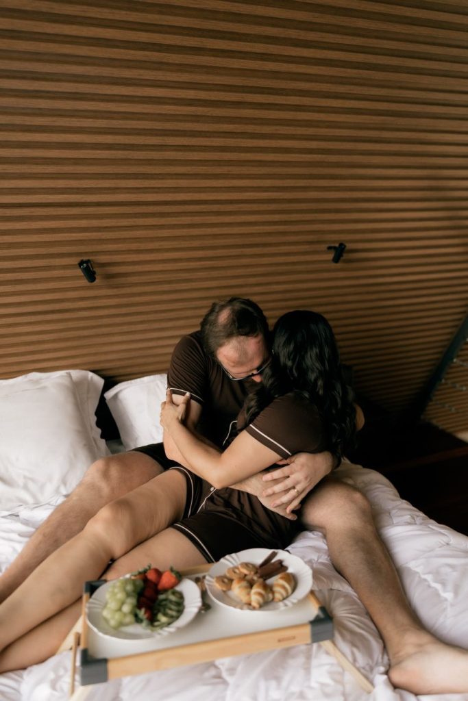 Couple embracing