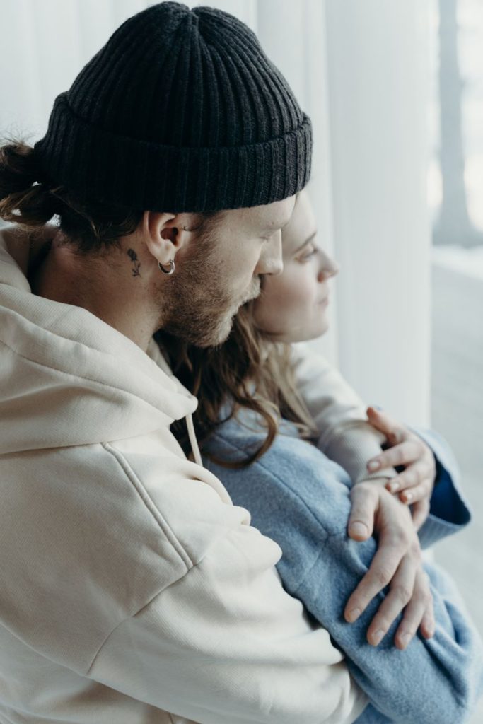 Couple embracing
