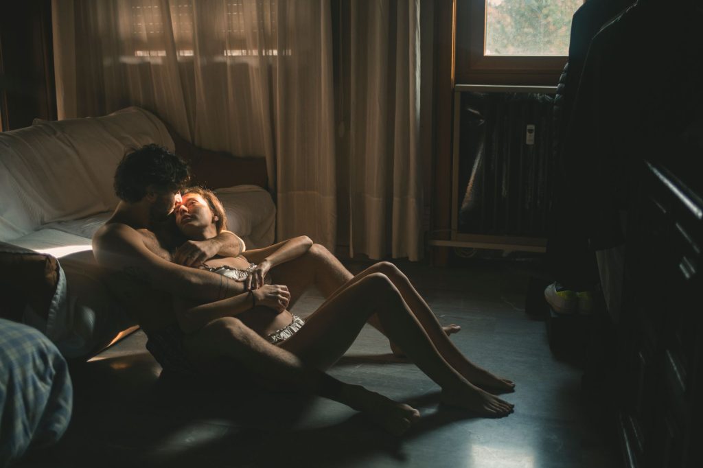 Couple embracing