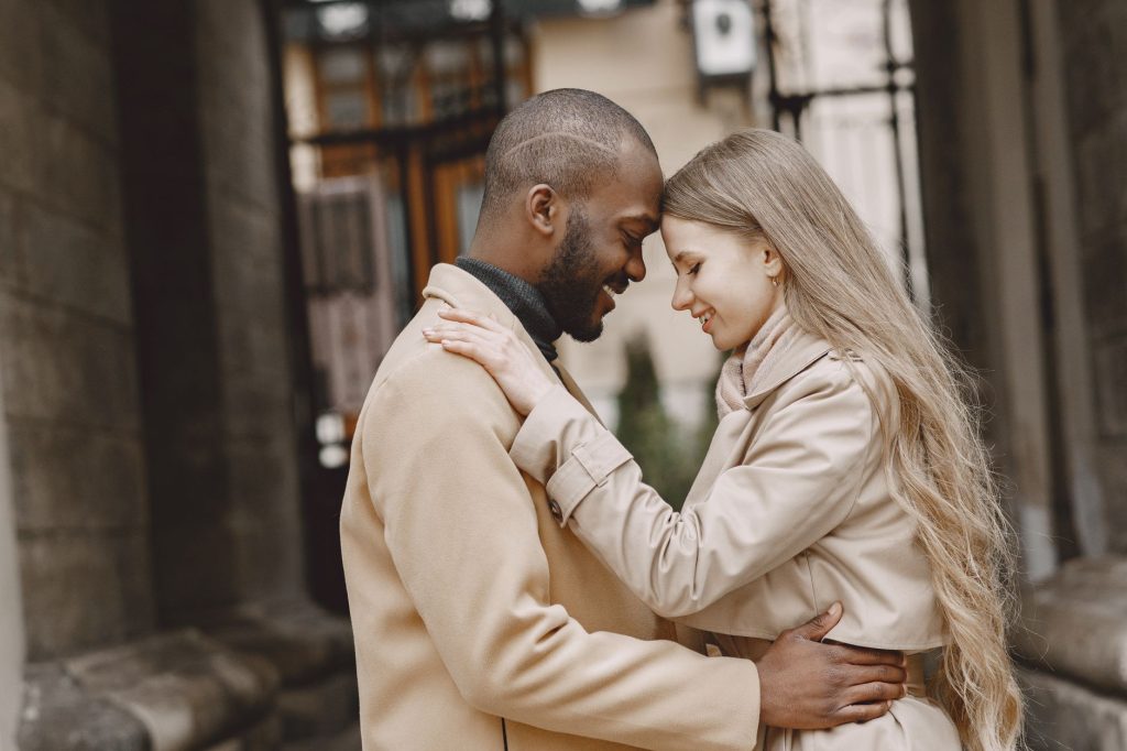 Couple embracing