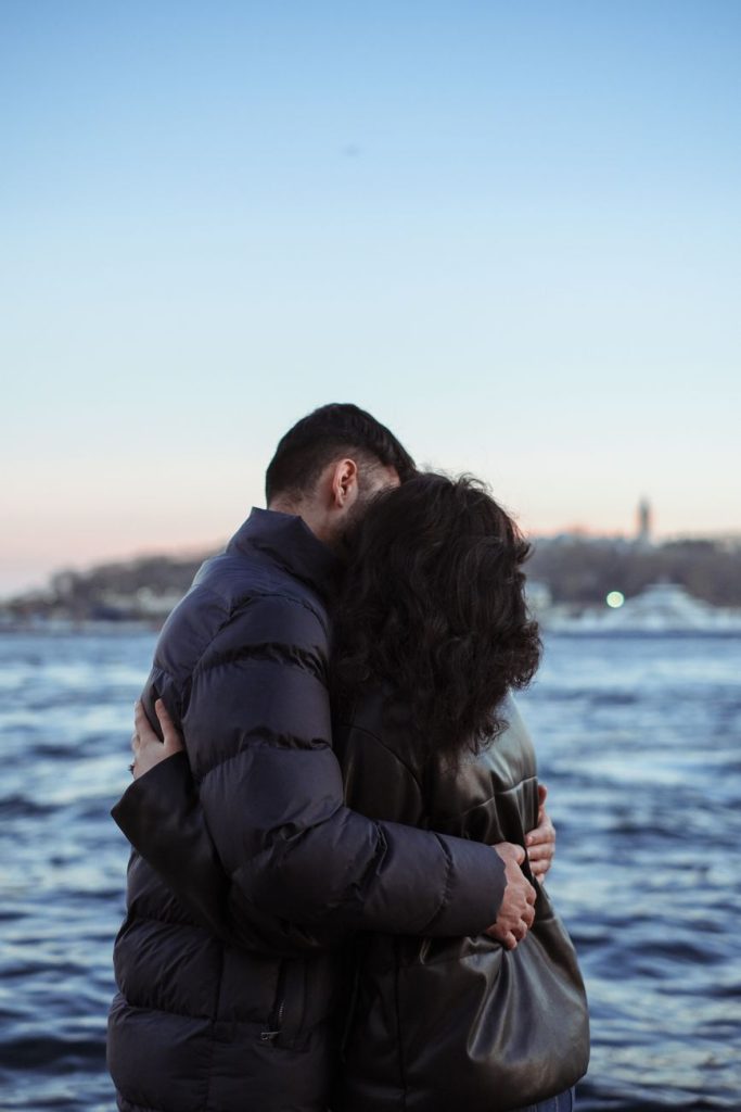 Couple embracing