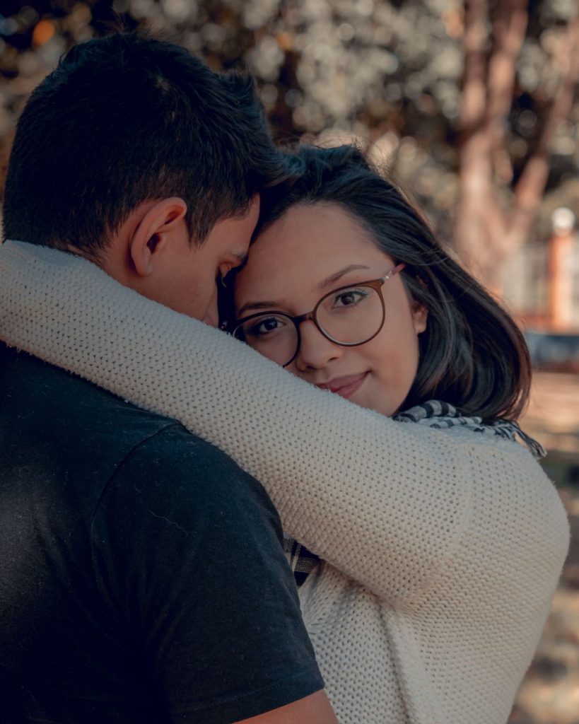 Couple embracing